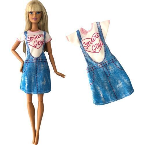 NK New Doll Fashion Dress Daily Wear Skirt Party Cute Outfit For Barbie Doll Accessories Lovely Girl Kid Toy 282C 6X