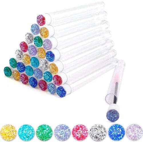 Eyelash Brushes Tube Disposable Reusable Eyebrow Brush Replaceable Dust-proof Sparkling Broken Diamond Mascara Makeup Brush Tool