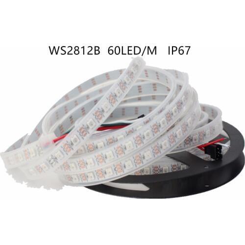 5M Built-in WS2812B Full Color LED strip,60 LED 60 pixels/m, IP67 Waterproof Raspberry Pi Pixel matrix Display Arduino led strip