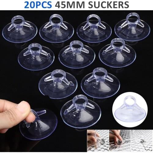 20pcs 45mm Car Sunshade Suction PVC Cups Clear Rubber Plastic Window Suckers For Window Wall Hook Hanger