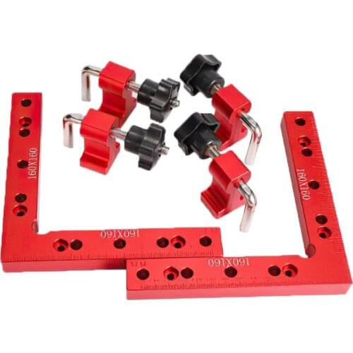 Woodworking Adjustable Corner Clamping Ruler Aluminium Alloy Right Angle Clamps L-Shaped Auxiliary Fixture Positioner Clip