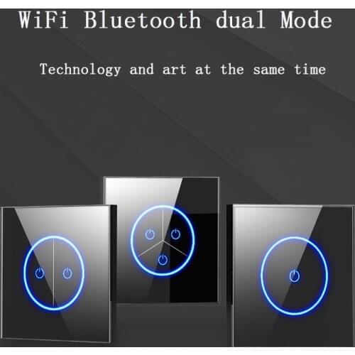 WiFi smart touch switch 110-250V cloud smart APP control glass panel smart lighting switch Alexa and Google home assistant
