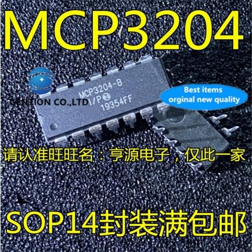 10Pcs MCP3204 MCP3204-B MCP3204-BI/P Microchip analog to digital conversion IC chip in stock 100% new and original