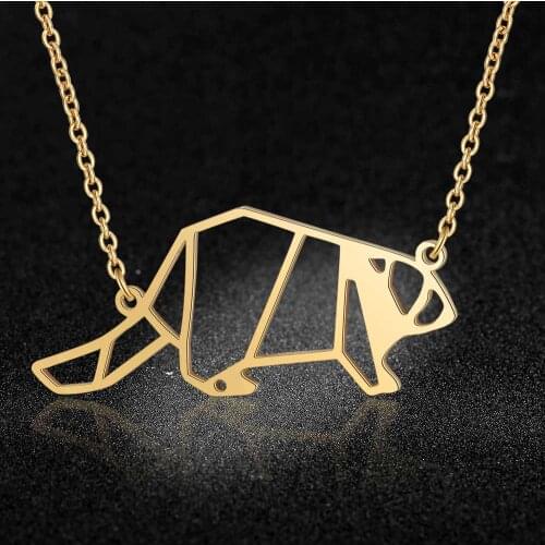 100% Stainless Steel Animal Beaver Fashion Necklace for Women Special Gift Wholesale Personality Jewellery
