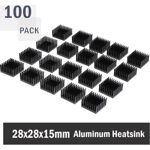 100Pcs Gdstime 28x28x15mm Cooling Accessories DIY Heatsink CPU GPU IC Memory Chip Aluminum Heat Sink Extruded Cooler Radiator