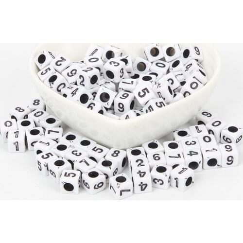 200Pcs Mixed Colorful Number Acrylic Beads 7mm For Jewellery Marking Loose Spacer Beads Bracelet Necklace Charm Jewelry Finding