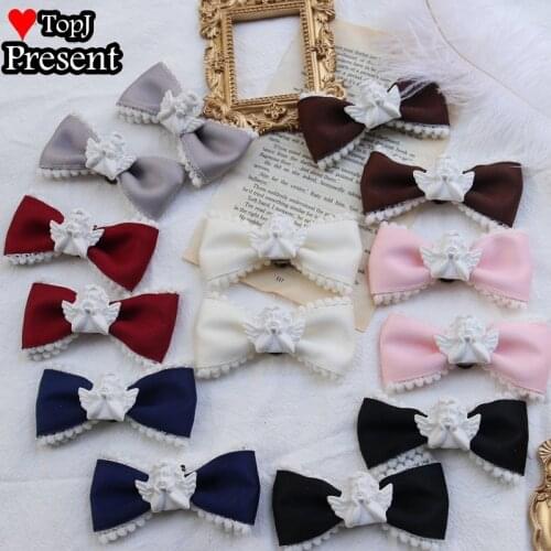 4 colours Girl women lolita Retro Baroque little angel plaster Lolita shoes clip versatile bow tie DIY shoe accessories ornament