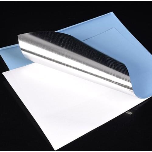 5 Sheets Waterproof Bight Silver PET Stickers A4 Glossy Aluminum Film Coated Water-based Self-Adhesive Printer Paper
