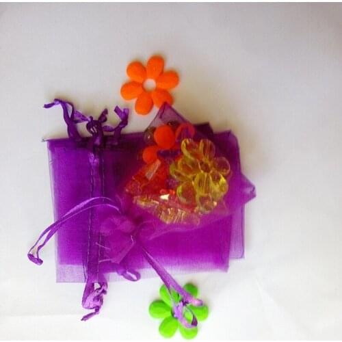 7*9cm 500pcs Organza Bag christmas Dark purple Drawstring bag jewelry packaging bags for gift/candy/wedding/party Yarn bag