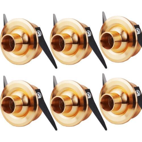 6Pcs 1W LED Mini Light Recessed Lamp Fixture Focus Lighting Cabinet Spotlight Bookshelf Closet Gold shell