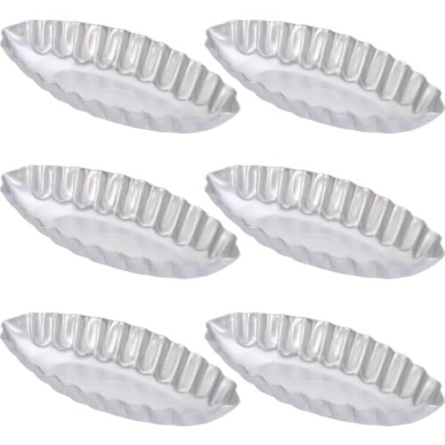 6 Pcs Aluminium Alloy Baking Mold Baking Trays Cake Ship Shape Baking Die