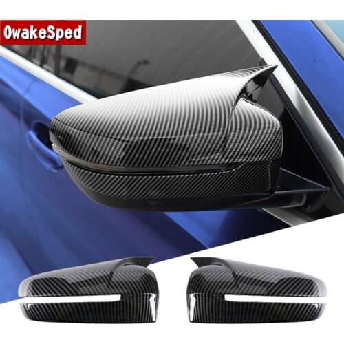 Carbon Fiber Color Car Side Door Mirror Frame Trim Accessories Rear-view Mirror Covers For BMW 3 series G20 G28 2020