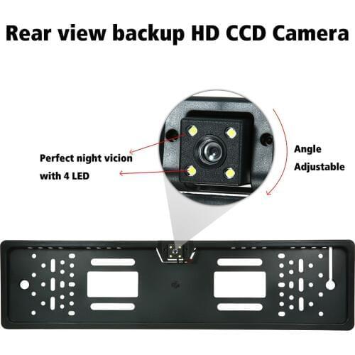 Car Parking Sensor System Vehicle European License Plate Frame LED Backup Reverse Camera Rearview Camera Number Plate Holder