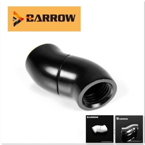 Barrow TSNW902-V1 G1 / 4 " Black Silver 90 Degrees Double Female 360 Degree Rotatable Water Cooling Connector Brass