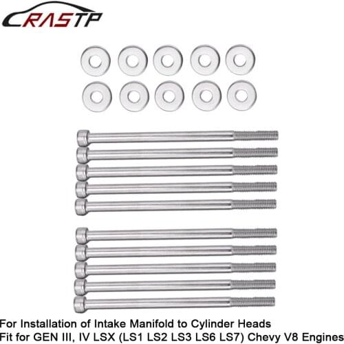 LS1 Intake Manifold Bolts Stainless Steel Kit for Chevy V8 Engines for GEN III LSX LS2 LS3 LS6 M6 Allen Socket Head Bolts TC019