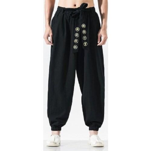 Japanese casual kimono trousers loose Harajuku trousers men loose harem pants