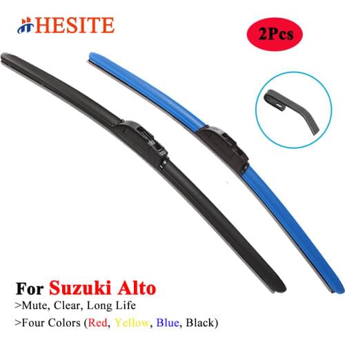 HESITE Colorful Hybrid Wiper Blades For Acura BYD HAVAL JAC FAW CHANFAN CHERY GEELY Cars Frameless Wipers Red Yellow Blue Black