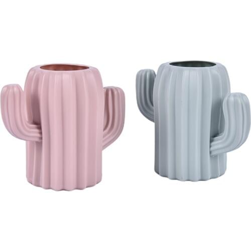 Pen holder creative student stationery Desktop cactus desk multifunction storage box PE Pen container brush pot office supplies