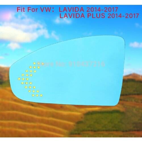 For Volkswagen VW Lavida/Lavida PLUS 2014-2017 Demist Car Rearview Mirror Glare Proof Blue Glasses Led Lamp Heated turn single