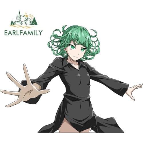 EARLFAMILY 13cm x 9.8cm for Tatsumaki One Punch Man Camper Car Stickers Scratch-Proof Waterproof Decal Refrigerator Car Styling