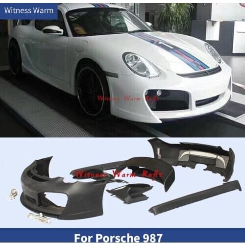 FRP Unpainted Car body kit front bumper rear bumper side skirts apron rear wings spoiler for Porsche Cayman 987 05-12