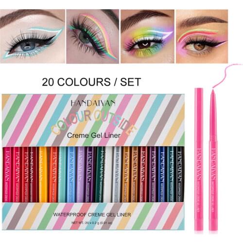 HANDAIYAN 20Pcs/Set Gel Eyeliner Pencil KitColor Eye Liner Cream Pen Easy to Wear Long-lasting Waterproof Eye Makeup