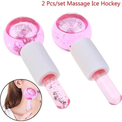 Hot Sale 2Pc/Set Energy Cooling Ice Globe Beauty Ball Ice Hockey Face Eye Massager Roller