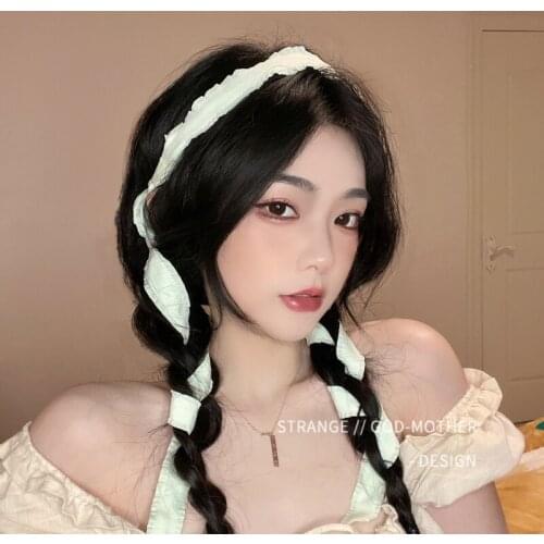 Summer Headband Braid Hair Ribbon Headband Bow Tie Super Sanssen Tie Braid Hair Clip Ribbon A headband that can tie your hair