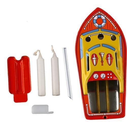 2019 Hot Vintage Retro STEAM BOAT Tin Toys Candles Powered Put Put Ship Boat Collectable Tin Toys Gifts