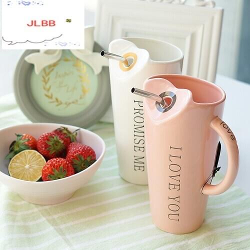 480ml Fashion Straw Ceramics Mug Coffee Milk Tea Breakfast Cup Porcelain Mugs Drinkware Novelty Gifts