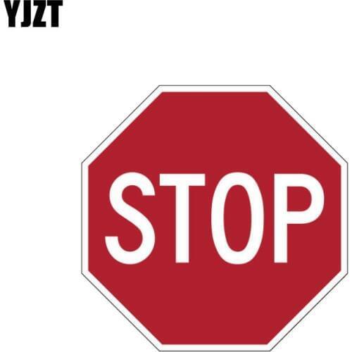 YJZT 11.2CM*11.2CM Personality Warning STOP Road PVC Decal Car Sticker 12-1164