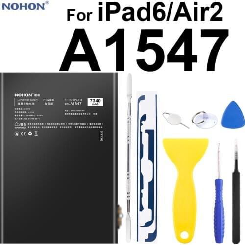 Nohon Battery For iPad 6 Air 2 A1547 7340mAh A1566 A1567 Li-polymer Tablet Bateria +Free Tools For Apple iPad Air2 iPad6 Battery