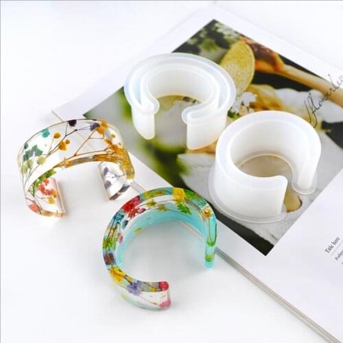 Newly Updated Clear Silicone Egg Shaped Bracelet Mould For Epoxy Resin Real Flower DIY Mold Open Design Bangle Mould resin molds