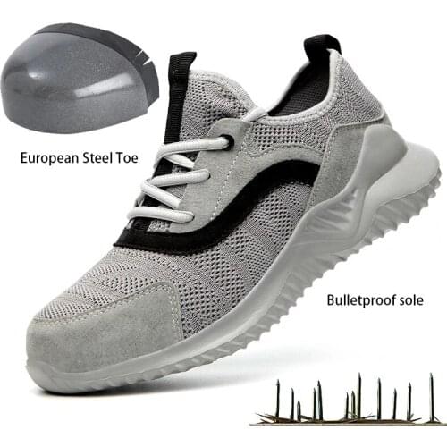 2021 New Work Safety Shoes For Men woman Mesh Breathable Steel Toe Boots Labor Insurance Puncture Proof Casual Shoe man