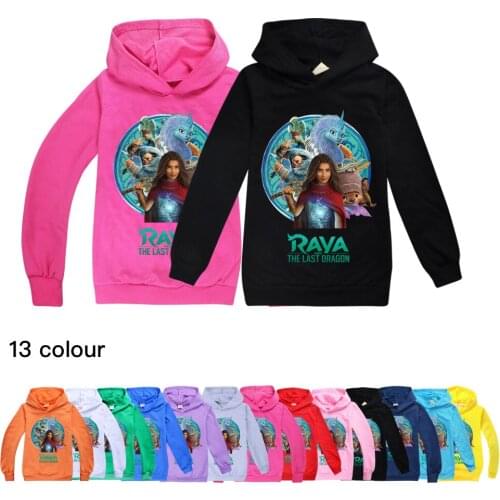 New Kids Clothes Girls Hoodies Raya and The Last Dragon Sweatshirt T Shirt Children Cartoon Hoodie Tops Tees Sportswear Pullover