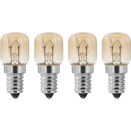 New Oven Bulb,4Pcs E14 Oven 15W,Oven Bulb, SES Cap Clear Pac Pygmy Oven Lamp,E14 Resistant Up to 300 Celsius Light for Oven