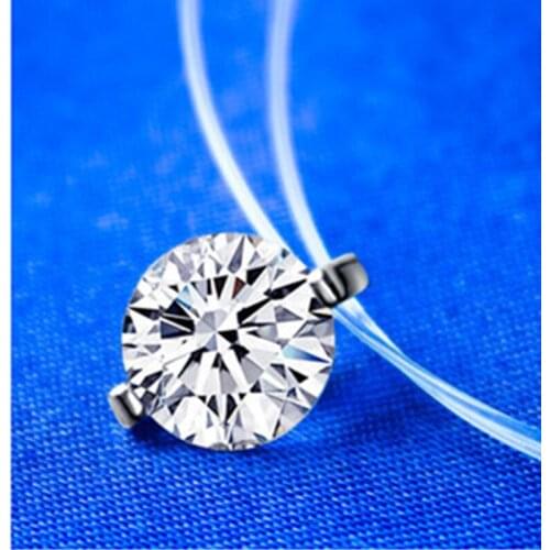 Sexy Transparen Invisible Line White Cubic Zircon Choker Necklace For Women 2021 New Crystal Jewelry Bijoux Super Shinning