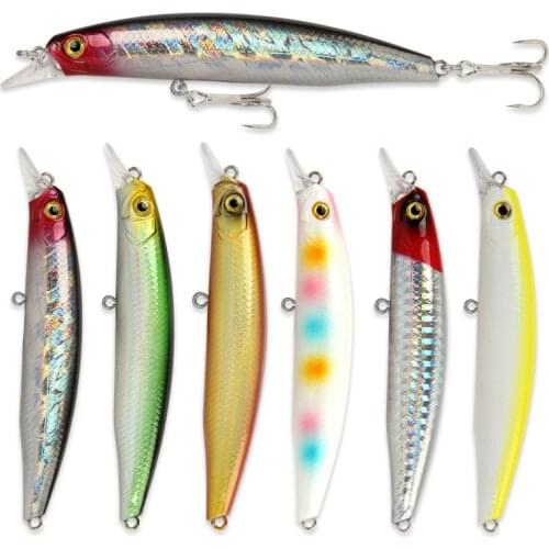 Volin 1pc NEW Minnow Fishing Lure 90mm 10.9g Suspending Artificial Hard Bait Bass Wobblers Lures Crankbait Pike 2 Treble Hooks