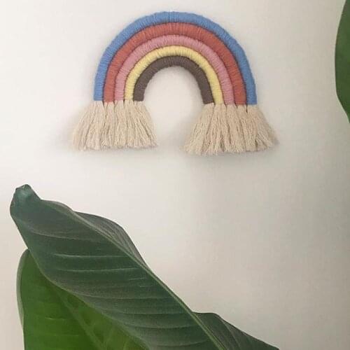 Rainbow Handmade Weaving Bedroom Ornament Nordic Kid Room Wall Hanging Props Background HOTEL RESTAURANTS DECO