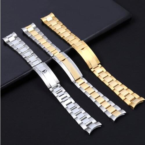 20mm Watch Accessories Stainless Steel Butterfly Clasp Watch Band Best For Rolex Daytona Water Ghost Submariner Series Strap