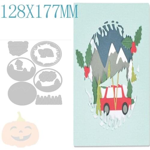 Christmas Car Metal Cutting Dies For DIY Scrapbooking Greeting Card Label Paper Making No Stamps New Arrival Cutting Dies