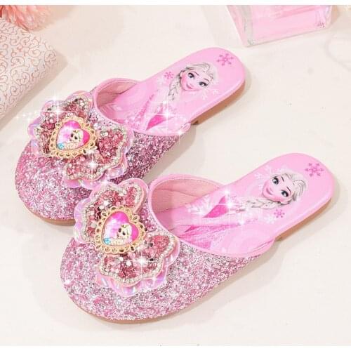 Disney cartoon elsa slippers girls baby cute princess shoes childrens Baotou sandals casual shoes Frozen summer slippers