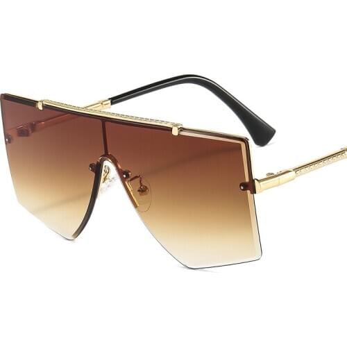 2021 New Style Brand Design Shield Sunglasses Women Men Fashion Ladies luxury Metal Sun Glasses Shades Oculos De Sol Gafas