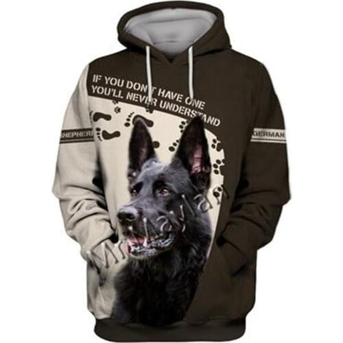Funny Unisex 3D German Shepherd Graphic Hoodie Harajuku Hoodie Alt Clothing Animal Crossing Streetwear Oversized Hoodie Pullover