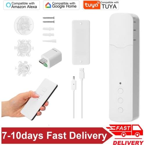 Tuya WiFi Smart Electric Curtain Motors Pull Bead Curtain Motor Motorized Chain Roller Blinds Compatible with Alexa Google Home