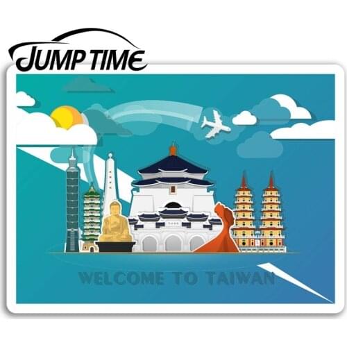 Jump Time for Taiwan Vinyl Stickers Asia Fun Travel Sticker Laptop Luggage Truck Window Bumper Decal Waterproof Accessories