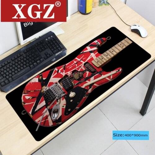 XGZ 900X400X3mm Red Guitar Pattern Durable Gaming Computer Mouse Pad Silicone Optical Anime Large Locking Mouse Pad Cs Go