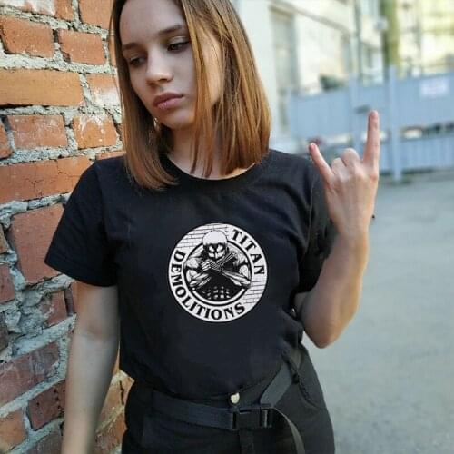 2021 Japanese Anime Attack on Titan Women Tshirt Harajuku Manga Graphic Titan Demolitions Printed Tee Punk Summer Loose Tops