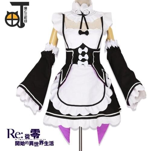 Re:Life in a different world from zero Ram And Rem Maid Cosplay Costume Women Maid Uniform Suits Costume Dresses