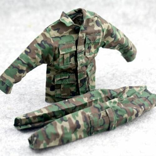 1:6 Soldiers Jungle Camouflage Combat Uniforms Fit 12'' Action Figure Body Male Clothing Suits